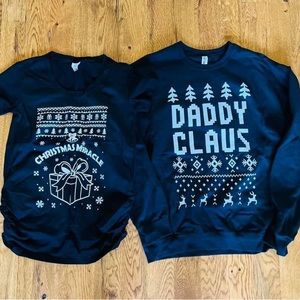 Matching Christmas Sweaters Shirts. Maternity Christmas Holiday Shirt.